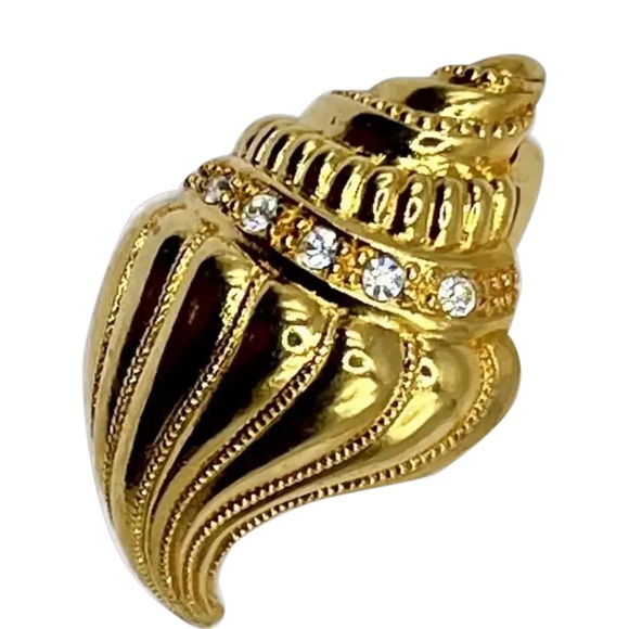 Kenneth Lane KJL For Avon 1989/unworn Conch Seashell Post 4 pierced ear Earrings - Picture 4 of 8